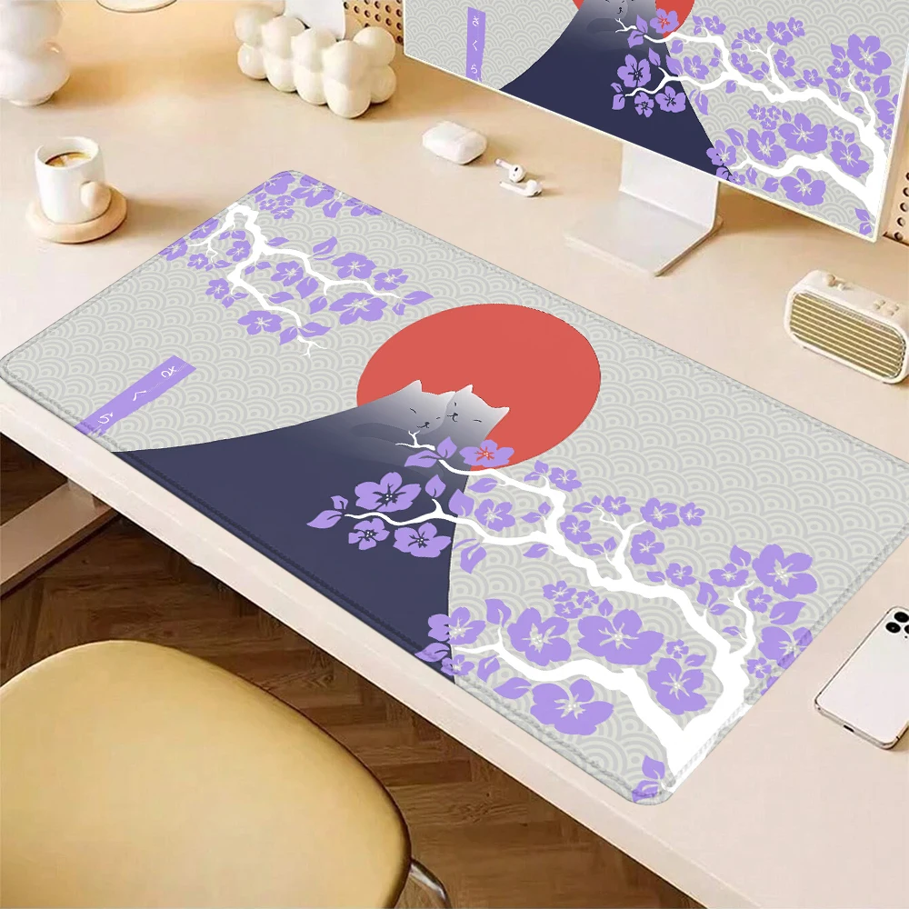 Hot selling item Japanese Cherry Cat Computer Mouse Pad Desk Office Accessories Cabinet Keyboard Gaming Mats XXL Large Mause Pad