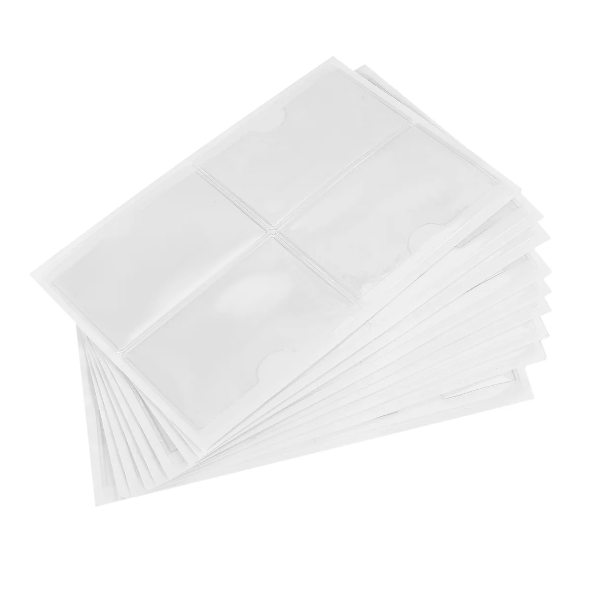 New 36Pcs Self-Adhesive Label Card Holder Index Pockets Holder 6X8.5cm Clear Plastic Card Holder Adhesive Label Holder