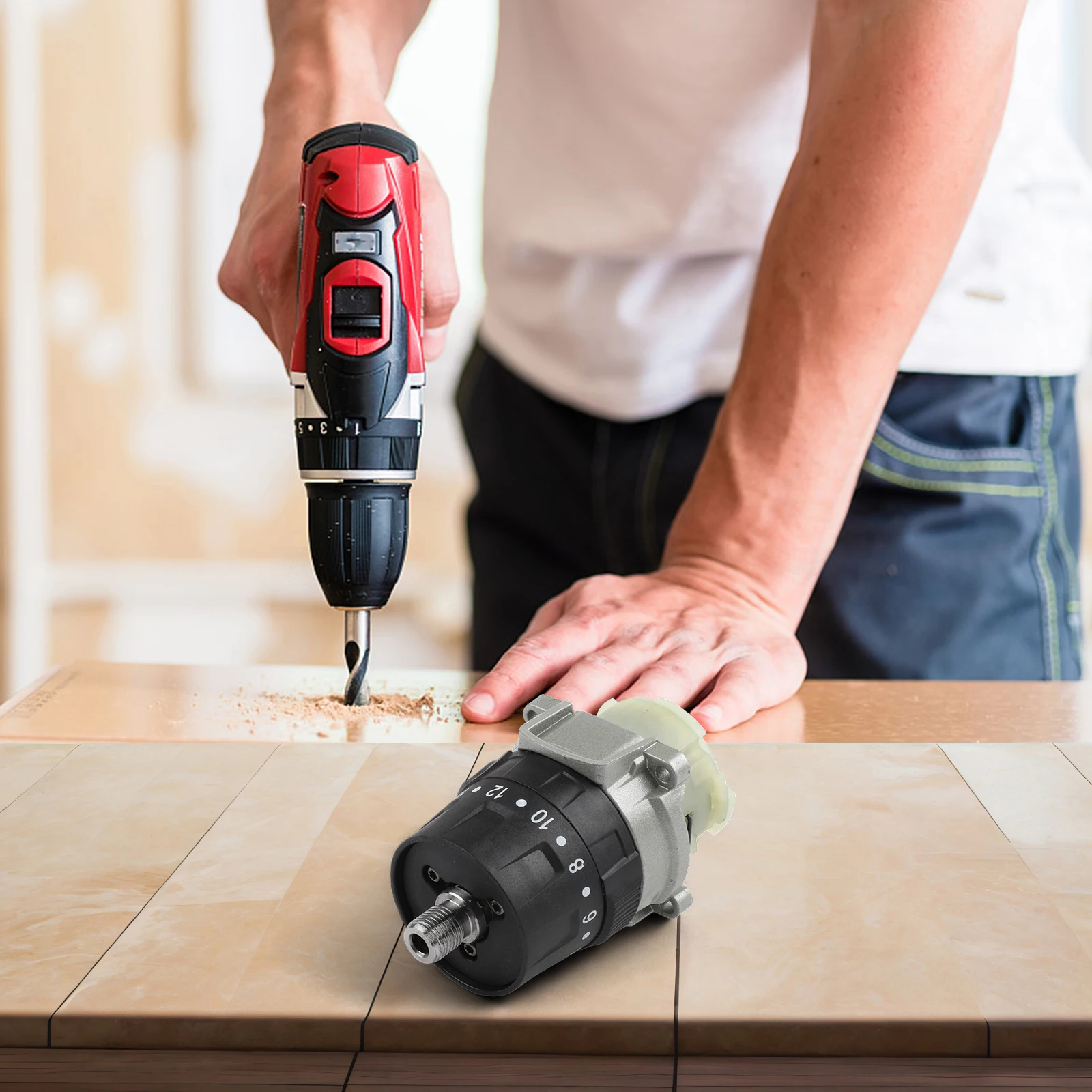 

3-функциональная коробка передач, как на картинке, электрическая дрель 13 мм, упаковка из 1 шт., 3 функции, абсолютно новая, неиспользованная, совместимая с дрелью 13 мм