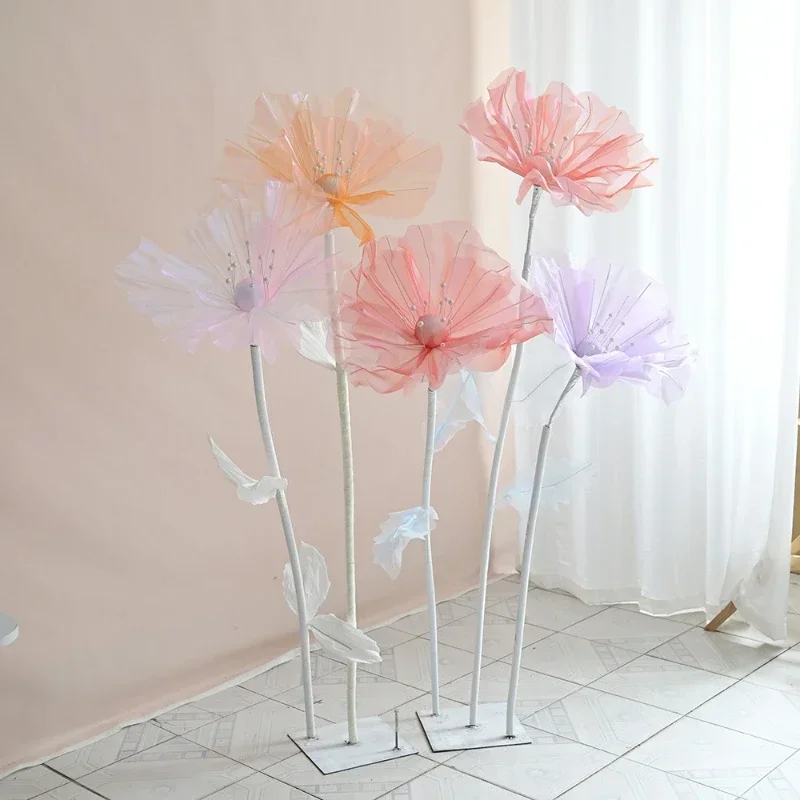 DIA 50CM Artificial Flower Wedding Supplies Gauze Flower Stage Layout Road Guidance Yu Meiren Shopping Mall Window Decoration