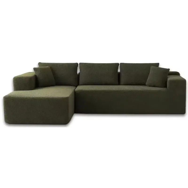 Wholesale Sleek Modern Compressed Linen Material Three-Seater Sofa Bed Set Sectional Sofa Apartment-Friendly Living Room