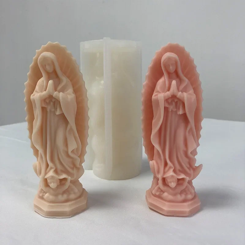 3D Virgin Mary Candle Silicone Mold Diy Aromatherapy Epoxy Resin Pendant Handmade Gypsum Mold DIY Home Decoration Pendant