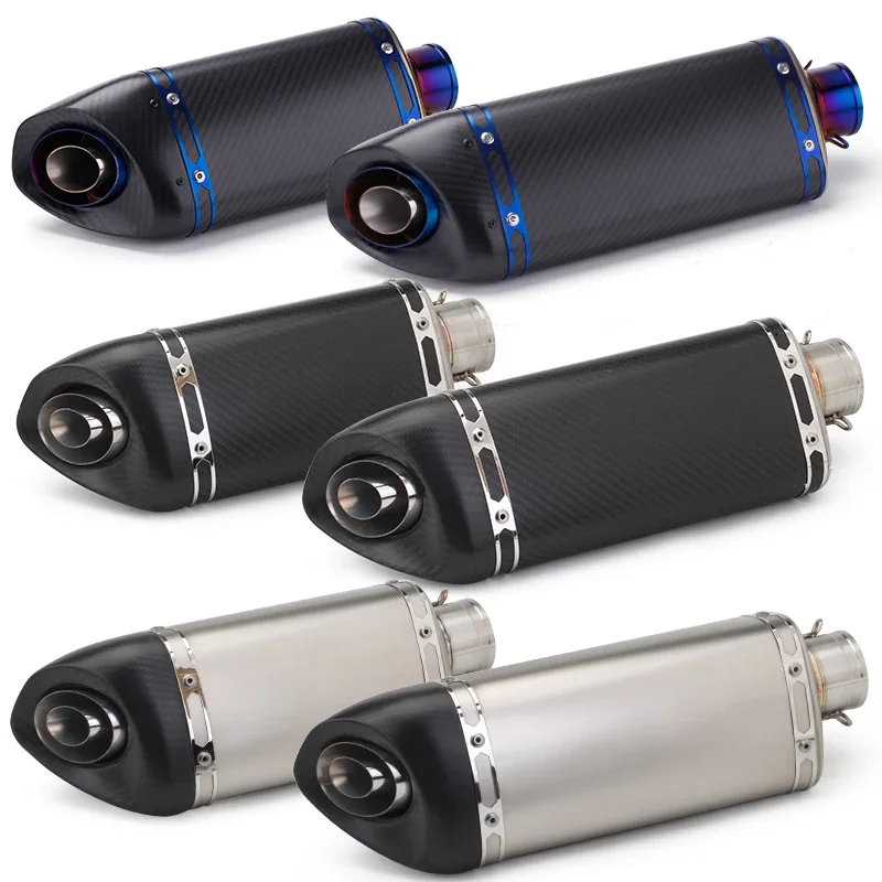 

Motorcycle refitted with oblique triangle ninja400 r3r6r25 CBR1000 51mm diameter Ninja carbon fiber exhaust pipe