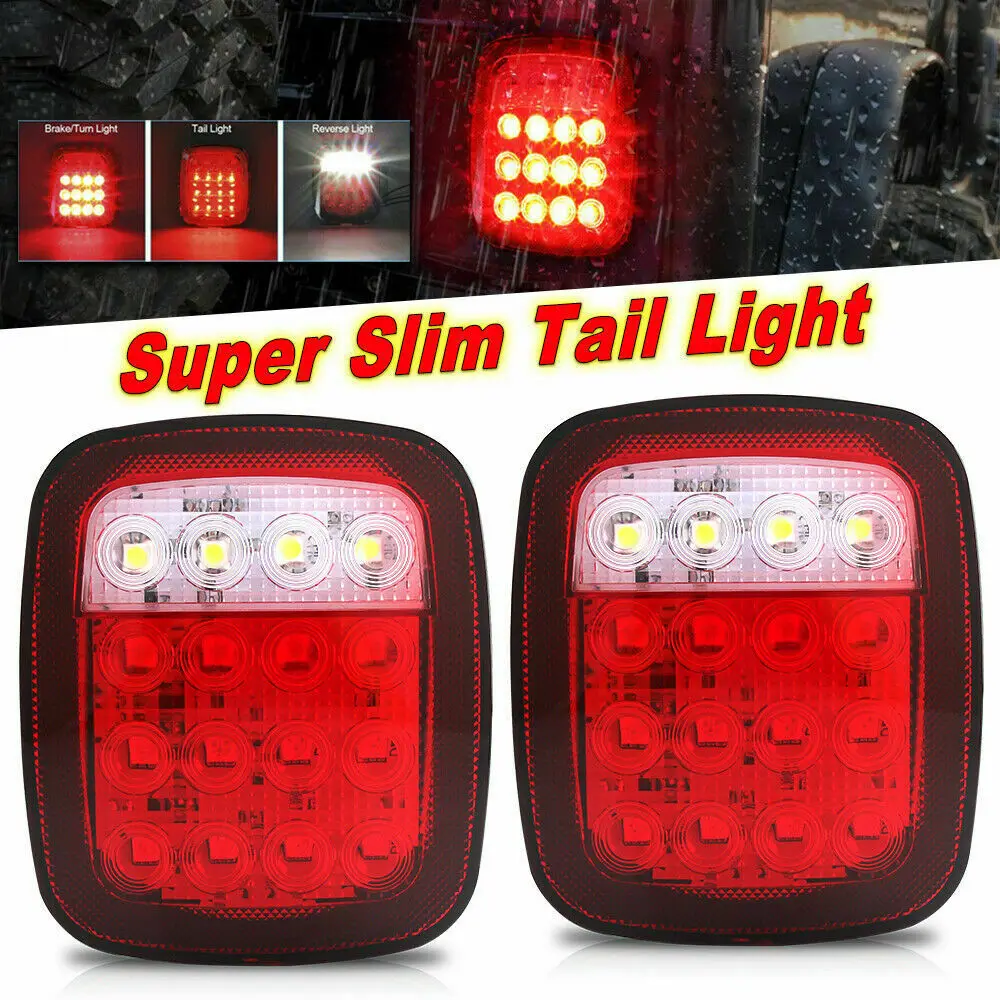 

Rear Brake Tail Light Compatible With Most 12V Vehicles like Car,Jeep, Trailers,Trucks,SUVs, Replacement Red Taillight Assembly