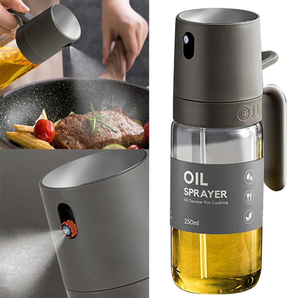 250ML Kitchen Oil Bottle Cooking Oil Spray Glass Cooking Oil Dispensers Olive Oil Sprayer Mister for Air Fryer Grilling Baking