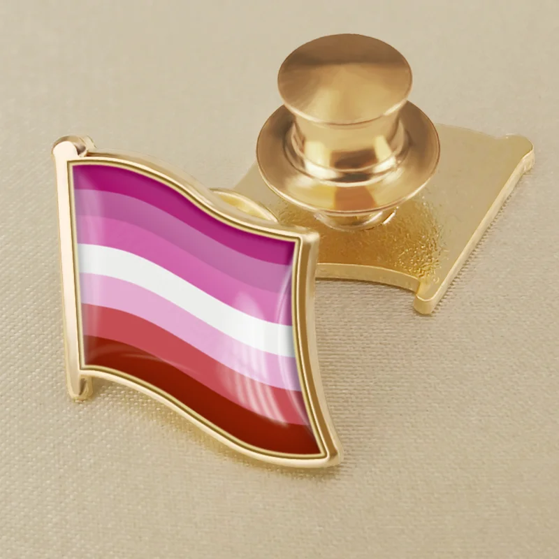 أحمر الشفاه مثليه العلم بروش شارات دبابيس التلبيب #2