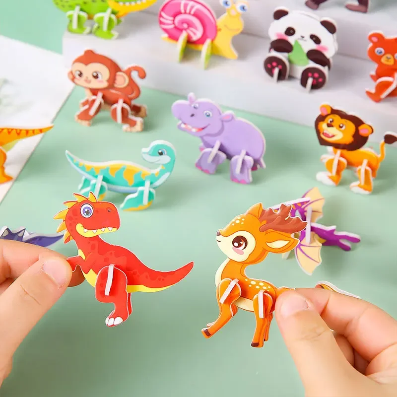 30Pcs Cute Animal Paper Jigsaw Puzzles DIY Educational Toy for Kids Birthday Party Favors Baby Shower Pinata Filler School Prize