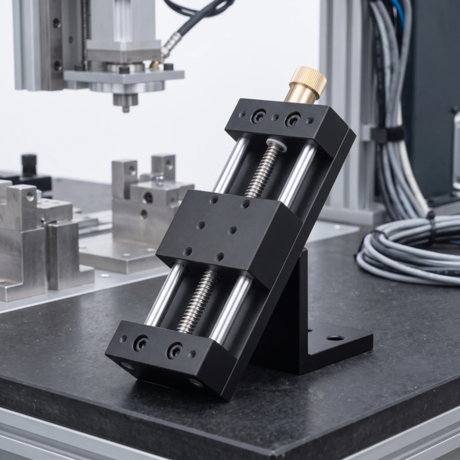 Precision Displacement Stage Compact Manual Linear Stage Linear Guide Slide Table Aluminum Sliding Table Stable for Researchers