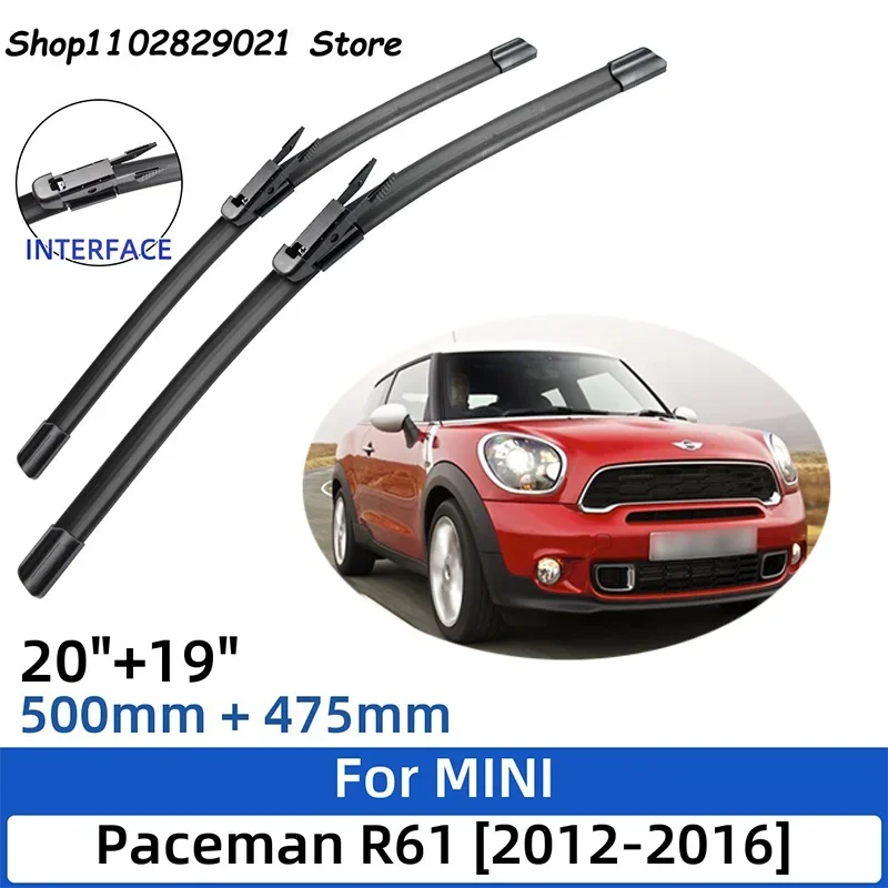 

2PCS For MINI Paceman R61 2012-2016 20"+19" Front Rear Wiper Blades Windshield Windscreen Window Cutter Accessories 2016