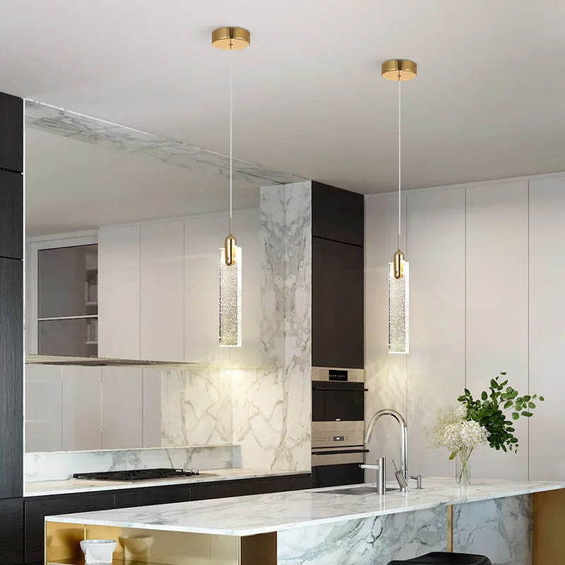 

Crystal Bubble Pendant Light Modern Pendant Lights Golden LED Chandelier Lighting for Dining Room Kitchen Island Chandeliers