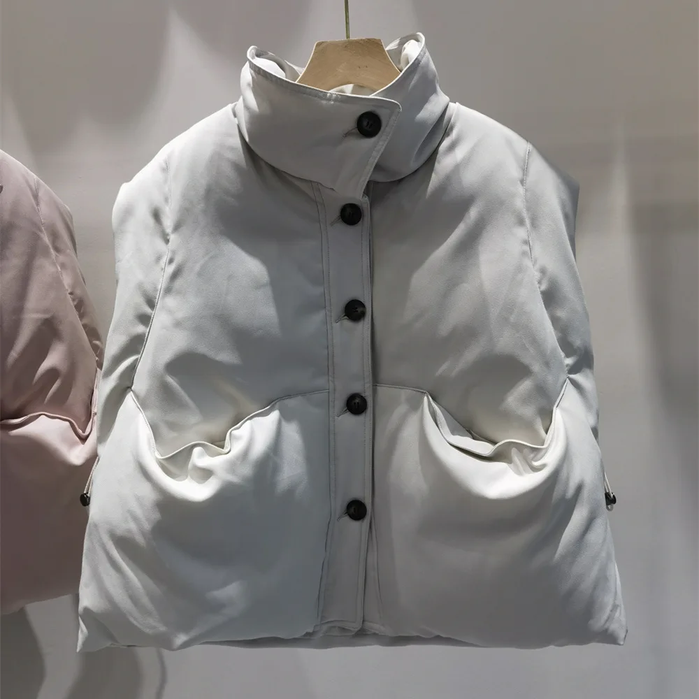 Winter 90% Weiße Ente Unten Weste Puffer Jacke Winter Frauen Stehen Kragen Zipper Parkas frauen Ärmellose Mantel Winter Outwear