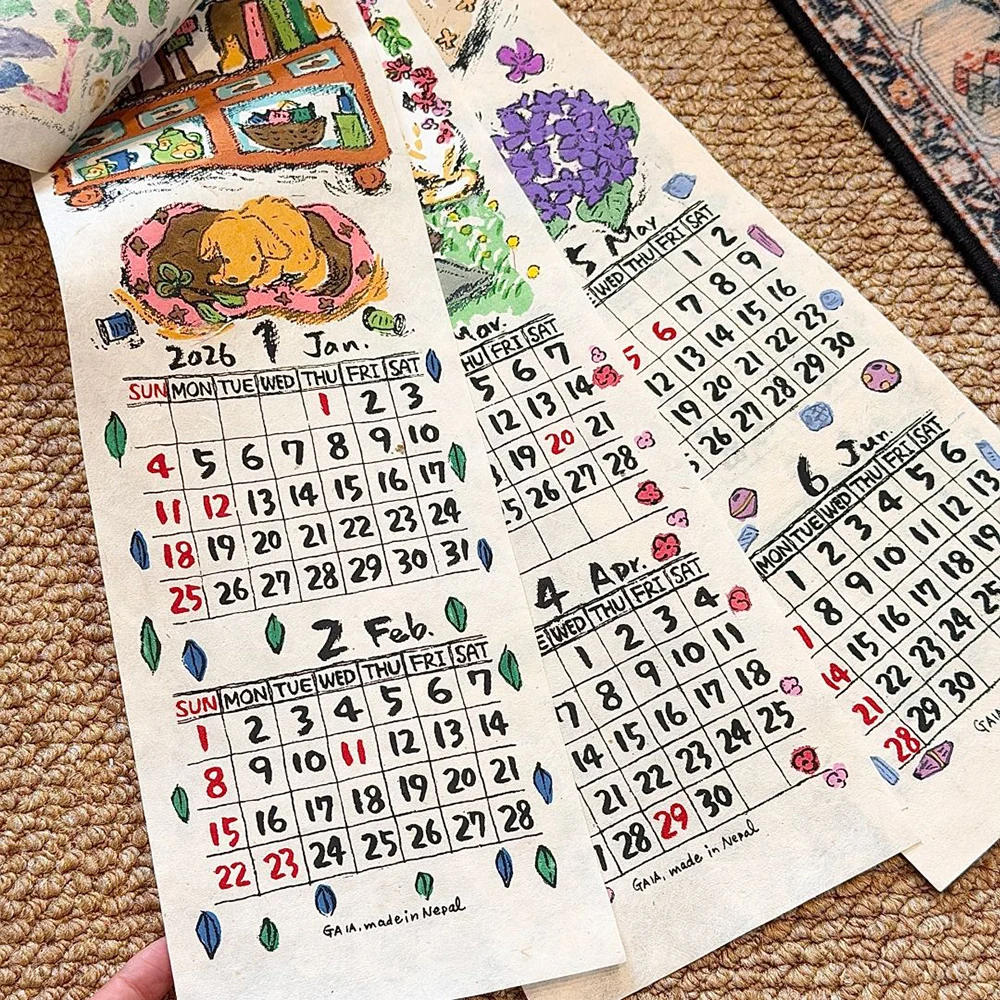 High-Quality Nepalese Calendar with Flower Illustrations Flip Design, Decorative & Thoughtful Gift for Friends