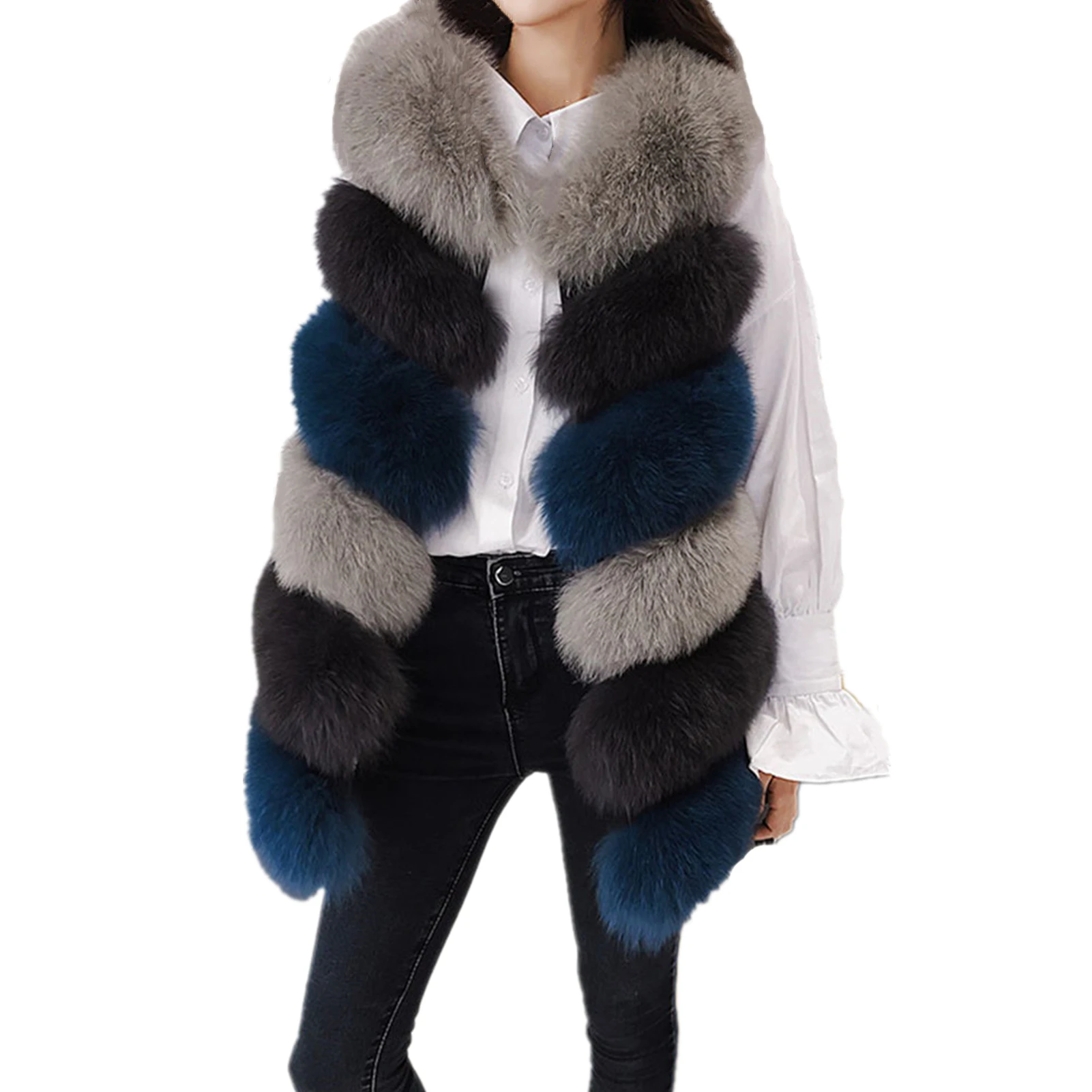 Lisa Colly Women's Faux Fur Vest Coat Jacket Winter Overcoat Outwear Warm Fur Vest for Cold Weather