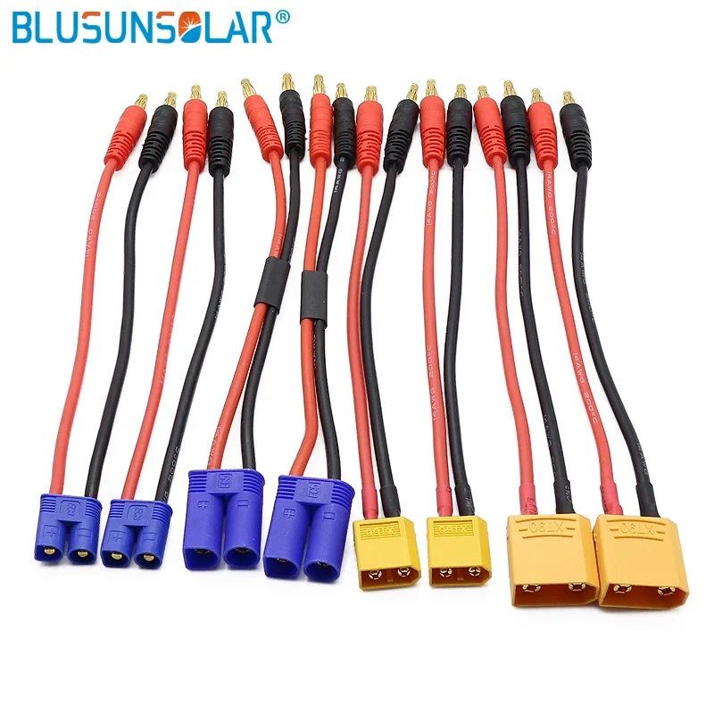 RC XT60XT90 EC3 EC5 To 4.0 Banana Plug Charge Lead 200mm 14AWG Lipo Battery Balance Charge Cable XT90 for Helicopter