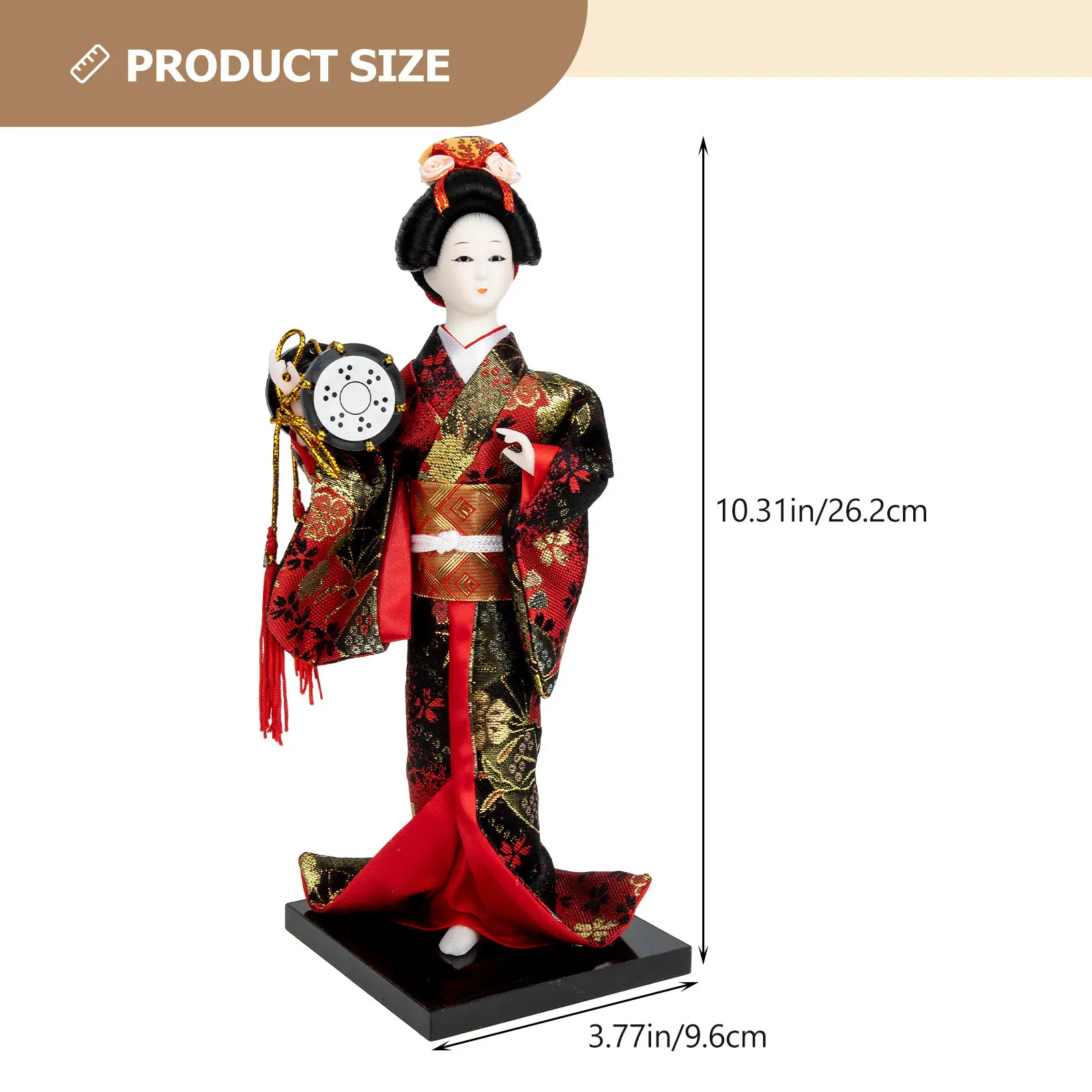Traditional Japanese Kimono Geisha Ornament Fine Workmanship Flat Bottom Base Stable Desktop Display Creative