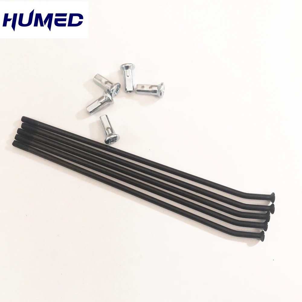 5pcs/lot Motorcycle 45#Steel Spokes Nipples Dirt Bike Spokes Wheel Rim Black Wire 170mm -238mm
