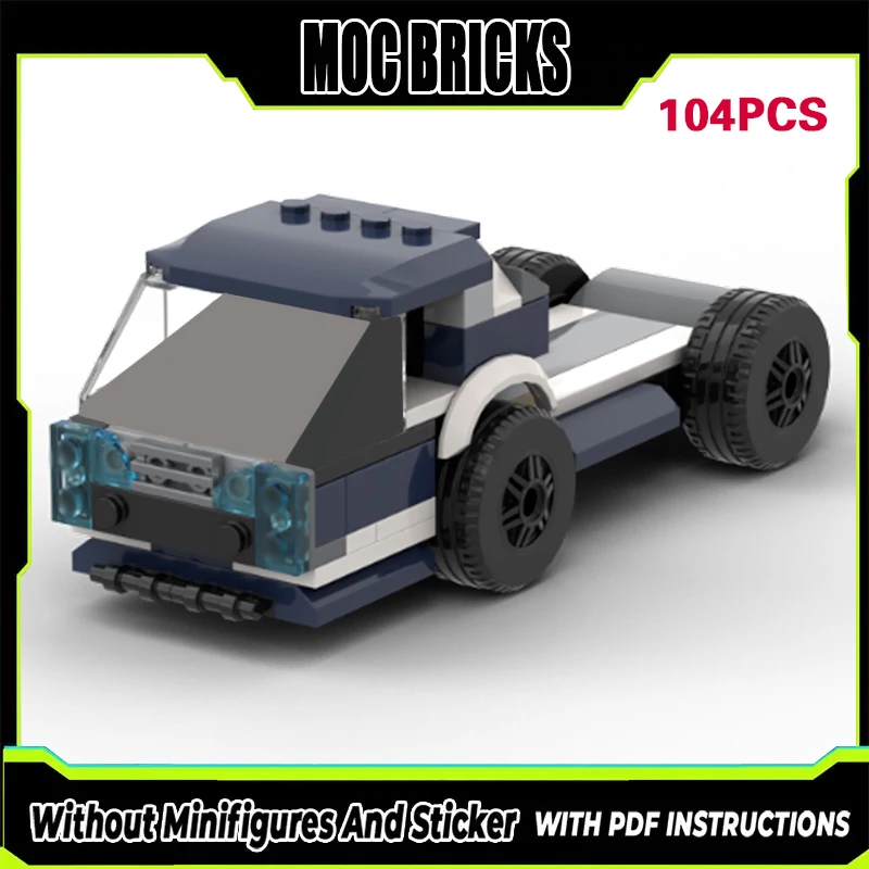 

City Car Model MOC Building Bricks Low Flatbed Freight Truck Modular Technology Gifts Holiday Assemble Children Toys Suit