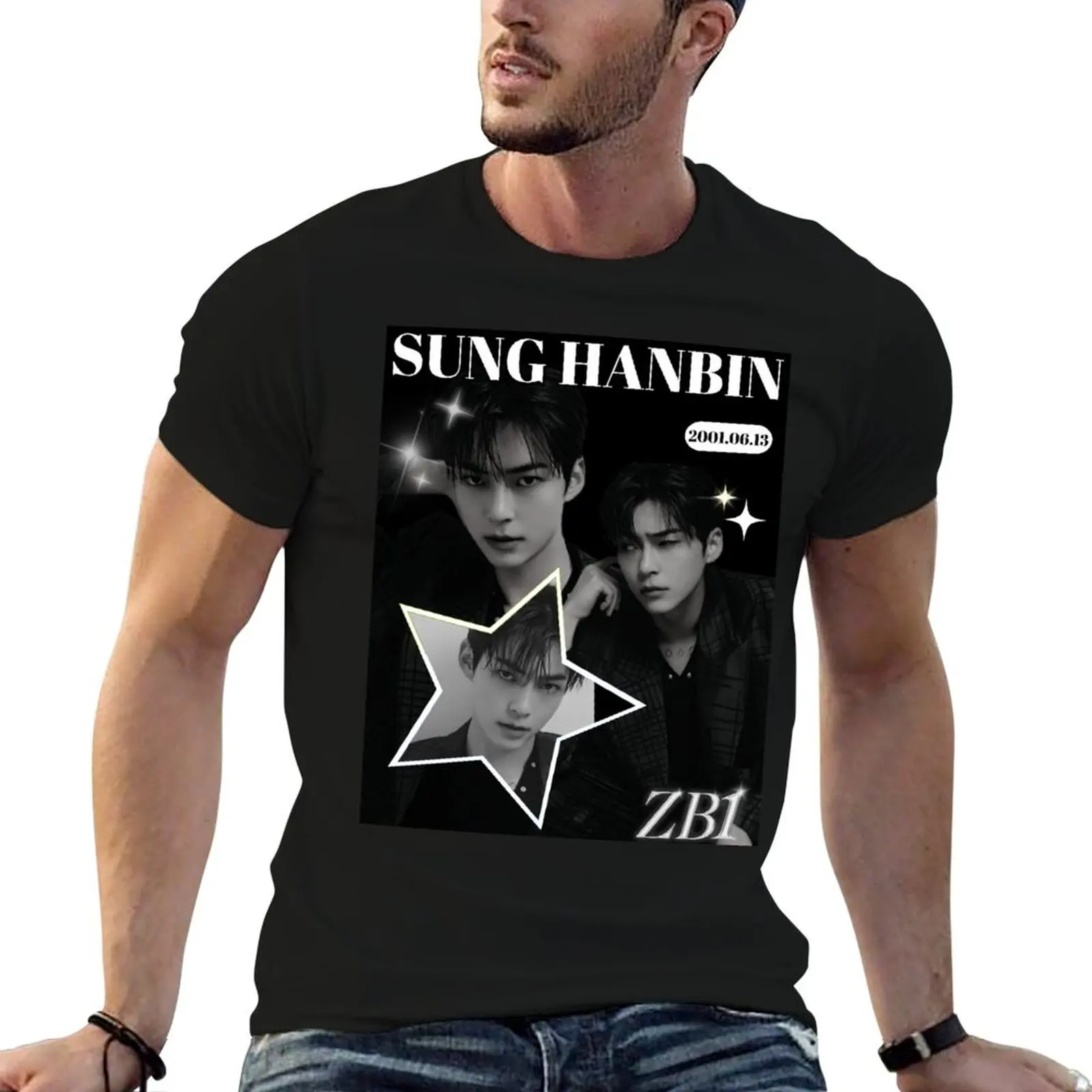 

for T-Shirt (ZB1) pack 1 tees man graphic man t shirts Version white Sung t for shirts Hanbin