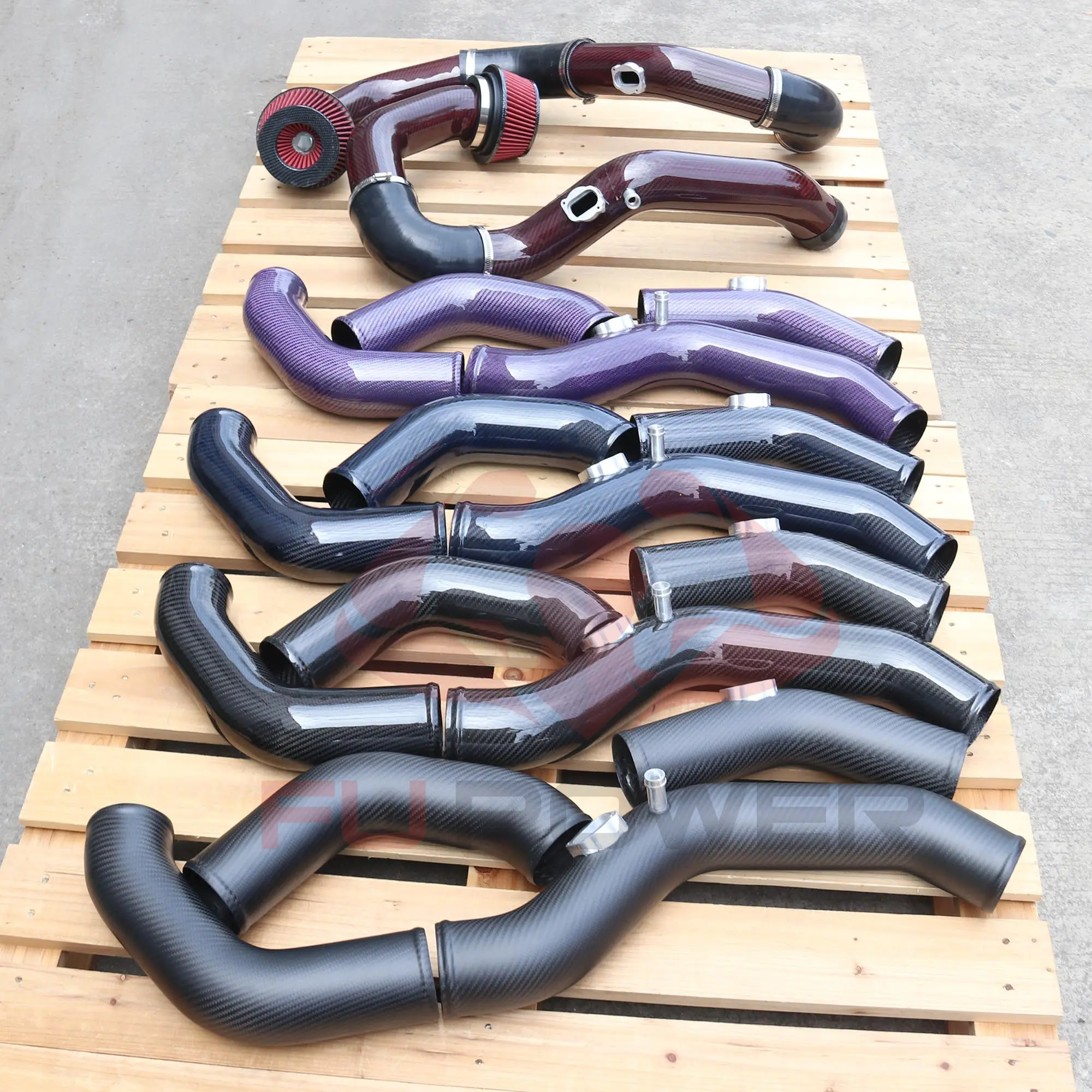 カスタムカラードライカーボンファイバーエアインテークシステム 新品 BMW S55 M3 M4 F80 F82 F8X用