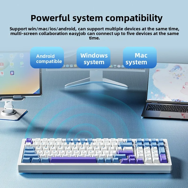 F99 لوحة المفاتيح الميكانيكية اللاسلكية بلوتوث ثلاثة أوضاع عالية القيمة مكتب الألعاب