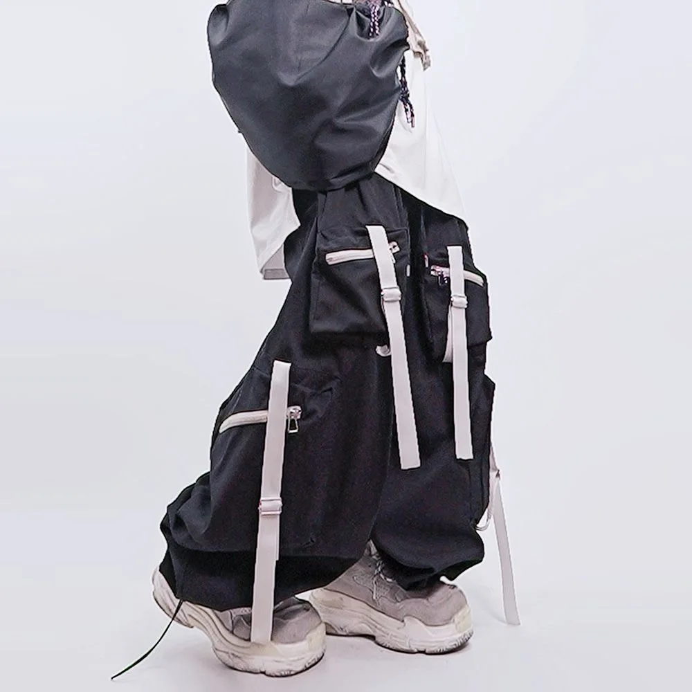 ARENS Original Hip-Hop Streetwear Loose Multi Pockets Decorate Casual Pants 2025 American Trendy Wide Leg Men's Trousers