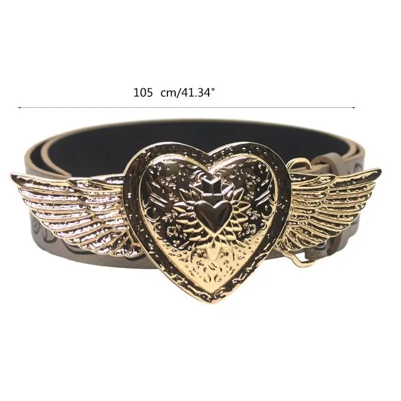 39BB حزام فتاة ساخنة راعية البقر Y2K حزام خصر قلب محفور للجينز Dresse Club Bar #6