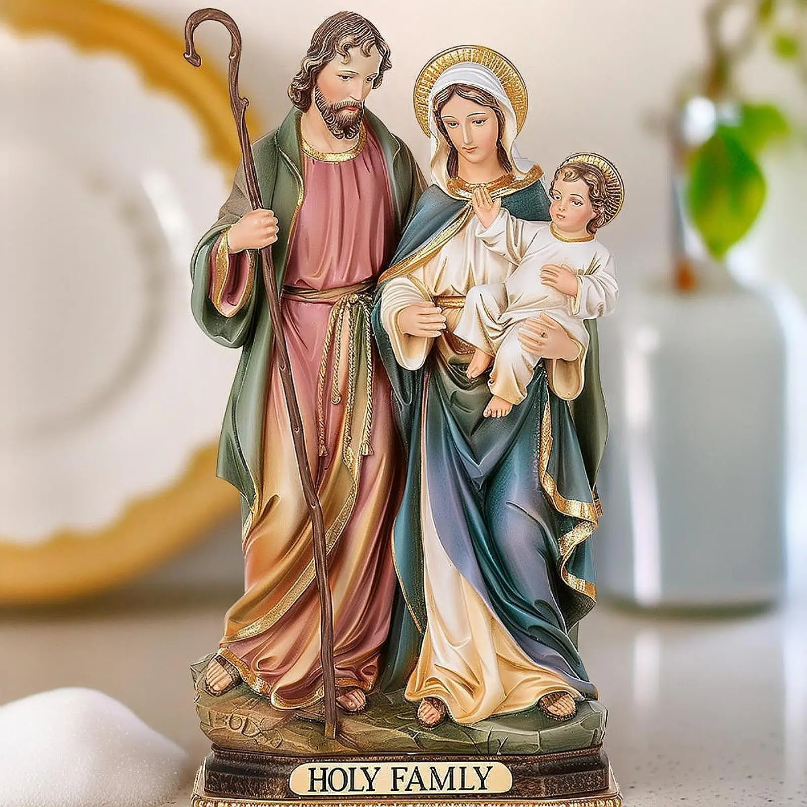 Christmas Desktop Statue Xmas Decoration Home Decor Nativity Scene Ornaments