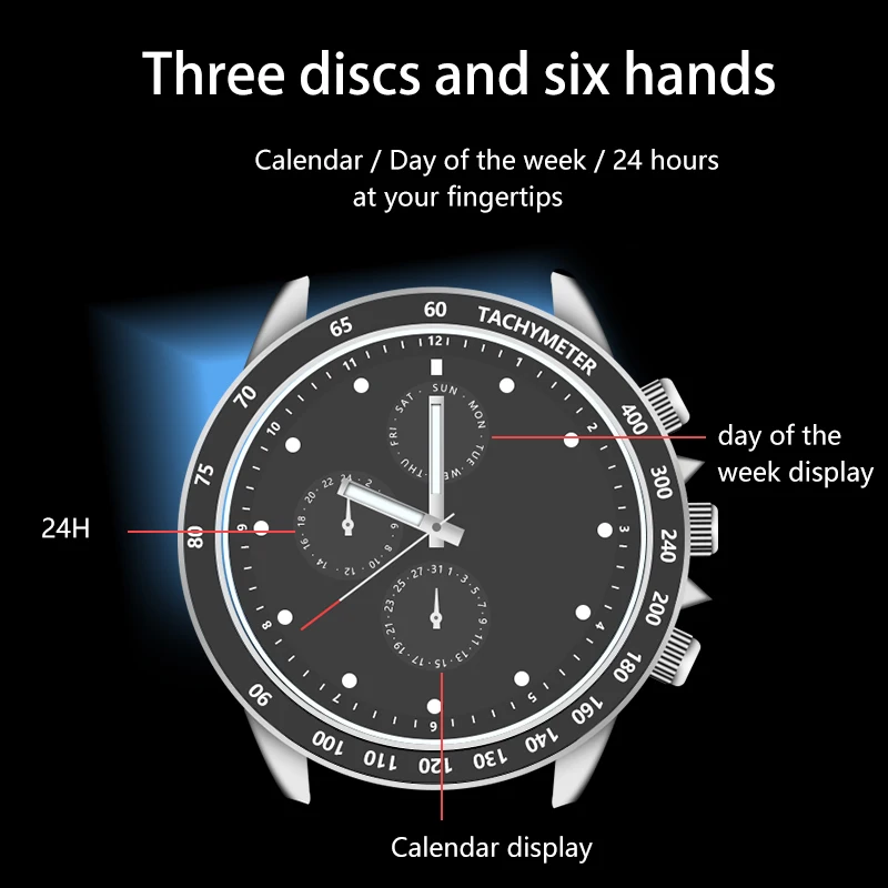 Luxury New Men Watch Quartz Man Watches Waterproof Luminous Watch for Men Date Chronograph Sport Wristwatch reloj hombre RA6177