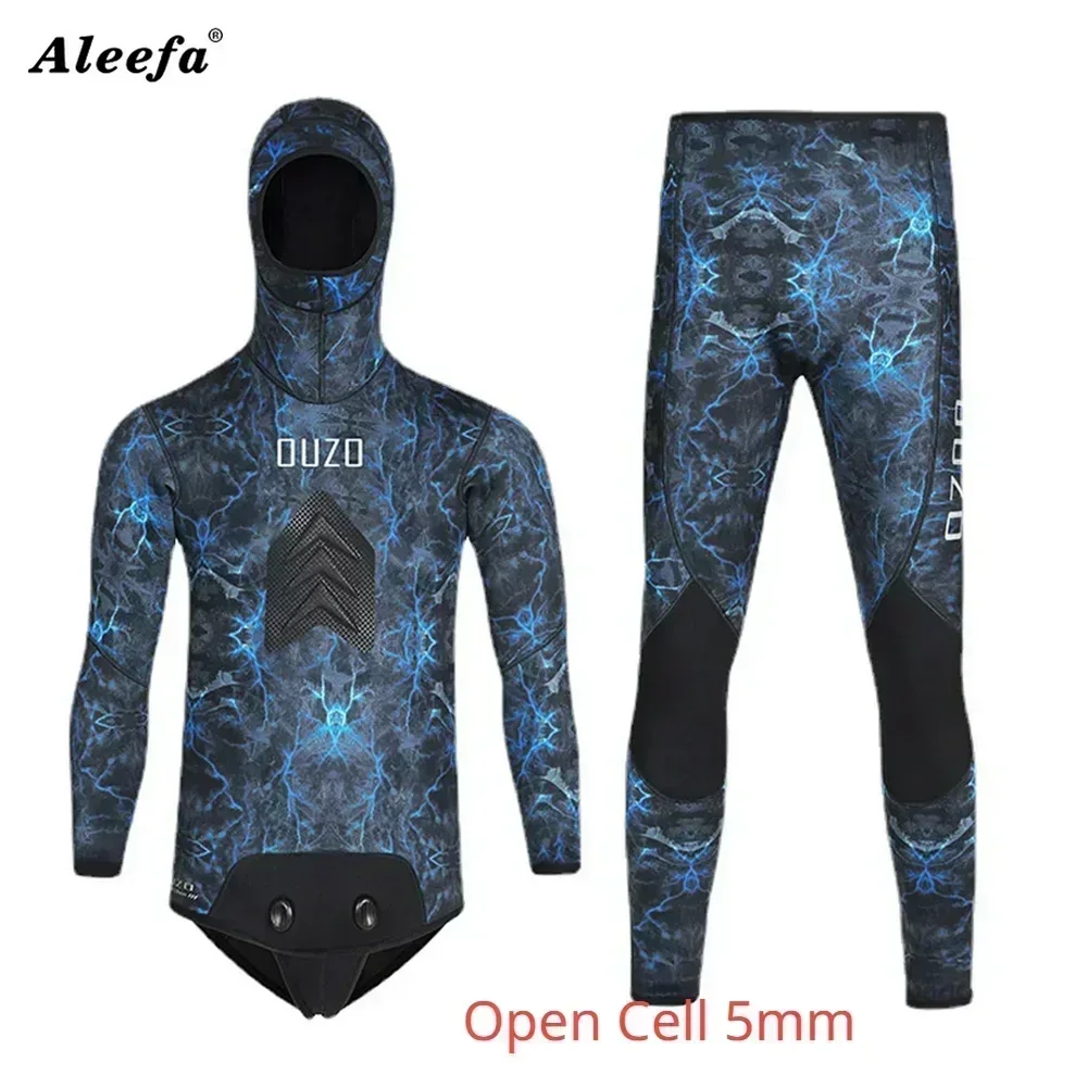 

Men 5MM 7MM Wetsuit Open Cell Spearfishing Neoprene Camouflage Diving Suit 2pcs Set for Hunting,Scuba Dive,Blind Seam