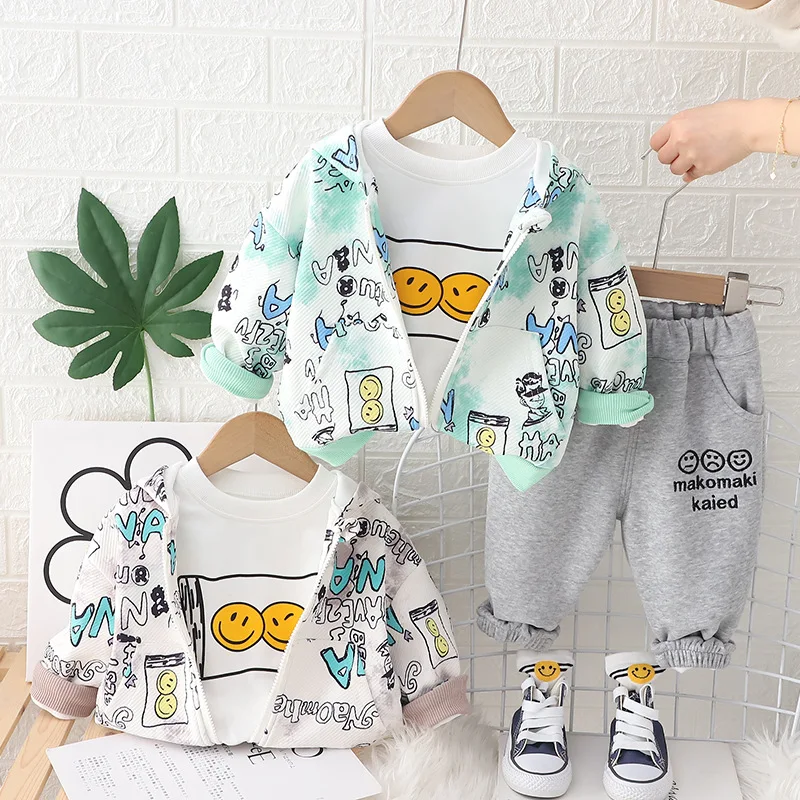 

Toddler Tracksuits 2024 Spring Baby Boy Clothes 2 To 3 Years Letter Printed Hooded Hoodies T-shirts Pants Kids Boys Outfit Set