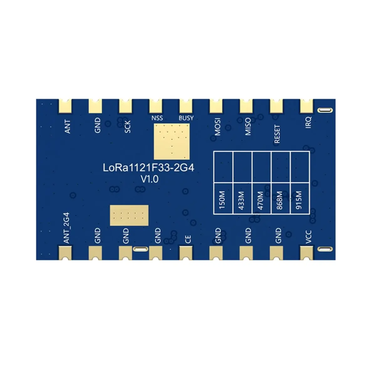 

(BABQ) LoRa1121F33-2G4 2W Высокомощный двухдиапазонный беспроводной модуль 433-915 МГц (Sub-GHz/S) на чипе LR1121, 915 МГц