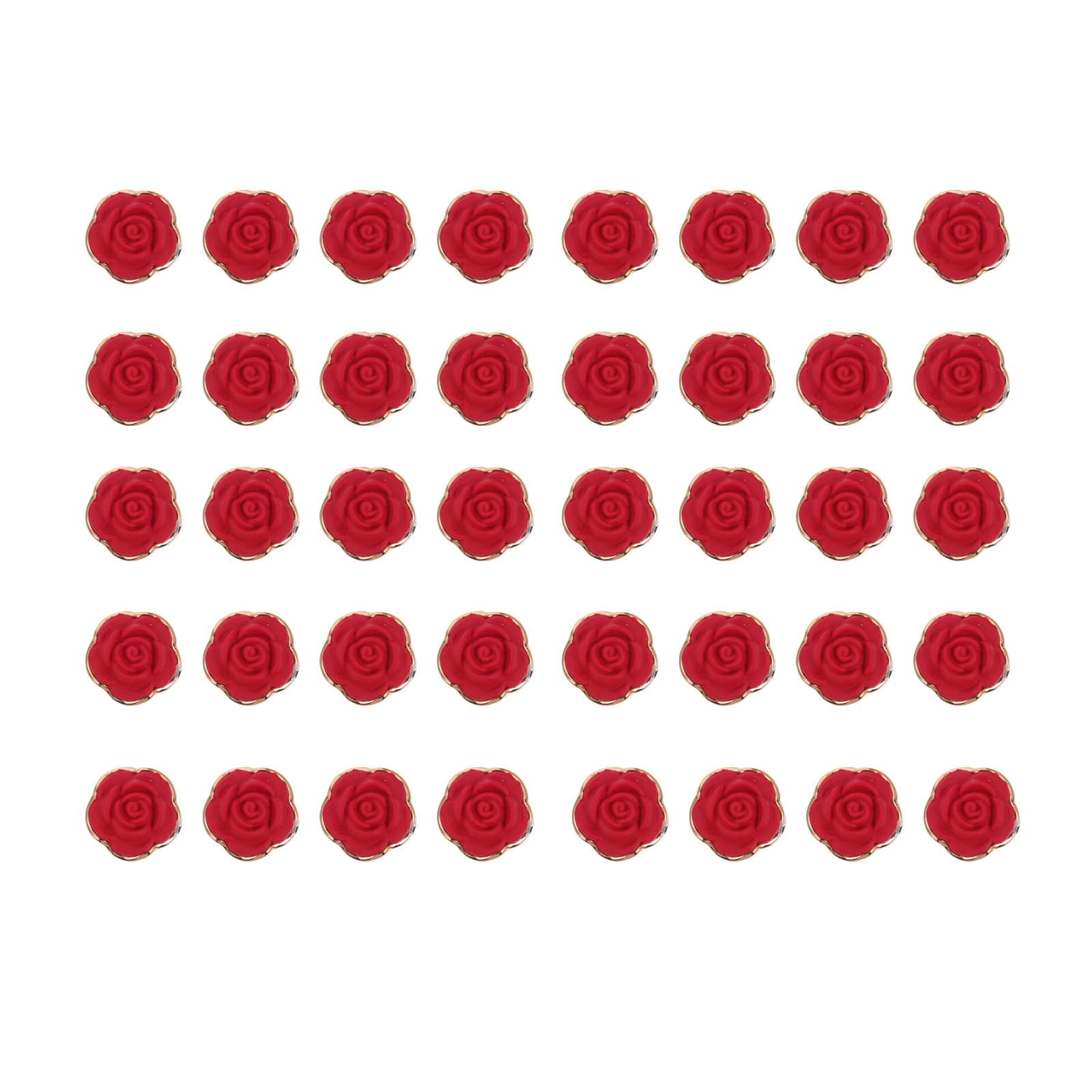 

50 Pcs Shape Resin Diy Rose Shape Patches Patches Craft Accessories Phone Cases Decor Red Color Hairpin Jewelry Making Supplies