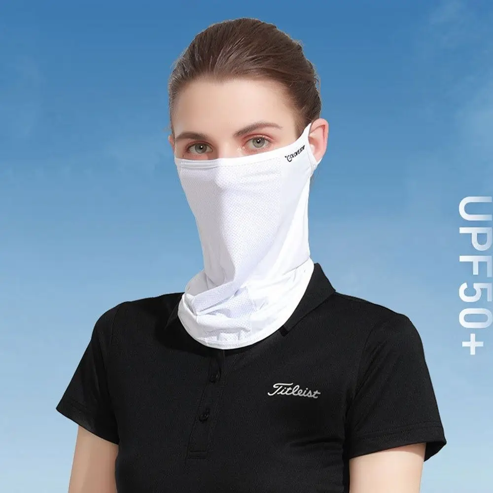 Summer Face Scarves For Men Hiking Golf Solid Color Riding Sunscreen Face Scarf Neck Wrap Cover Face Cover Ice Silk Mask