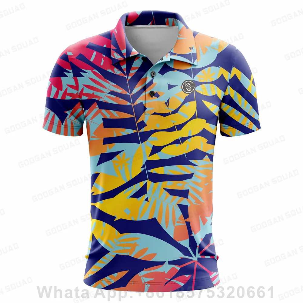 Men Golf Shirt Summer Quick Dry T-shirt Sports Jersey Golf Apparel Short Sleeve Tops Breathable Polo Shirts For Men Golf Clothes