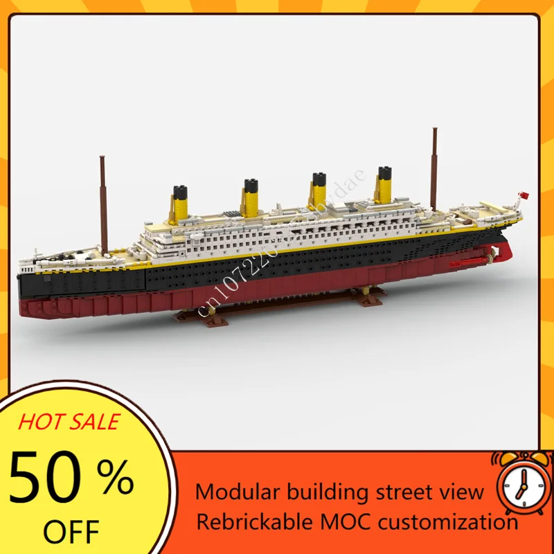 2439PCS MOC RMS Titanic 1:400 Ship Custom Puzzles Warship Model Technical  Set DIY Assembly Creative Adults Puzzle Xmas Gift