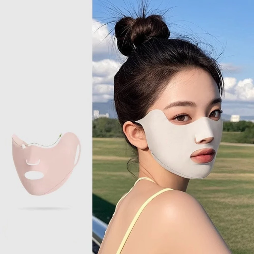 

New Breathable Ice Silk Mask Washable Dustproof Riding Face Mask Anti-UV Sunscreen Mask Unisex