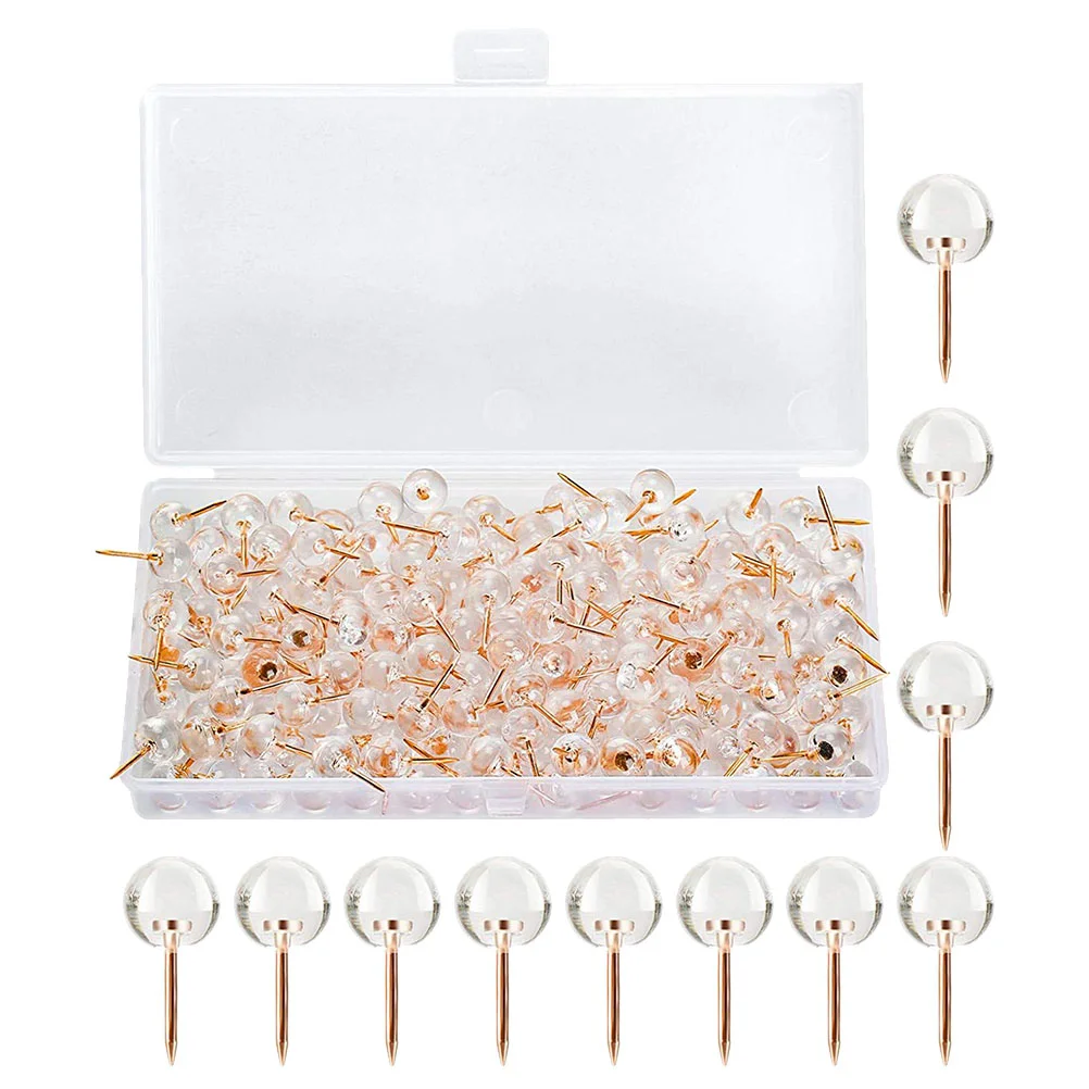 

50 Pcs Decorative Pushpins Tacks Home Accessory Map Clear Thumbtacks Cork Board