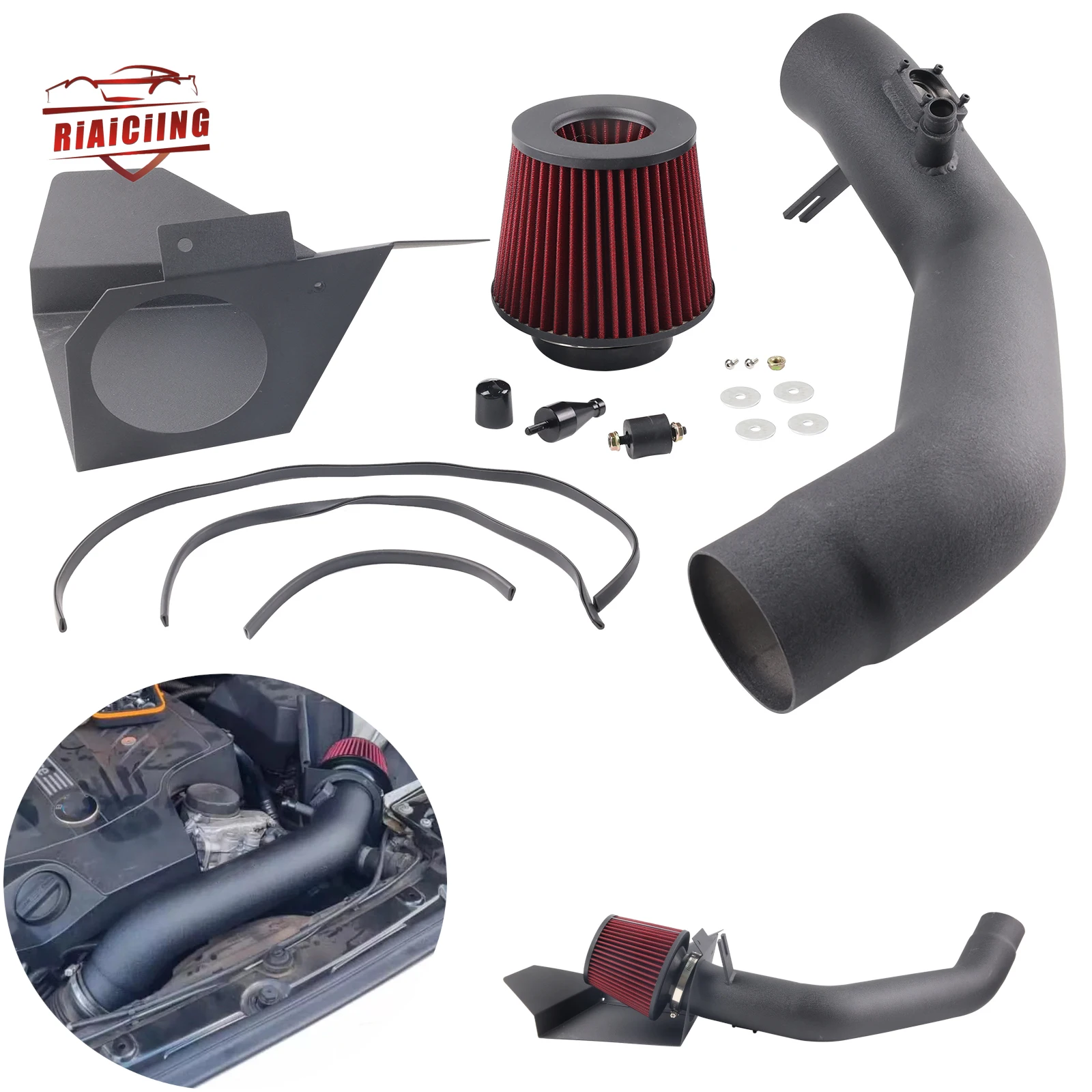 

Red Air Intake System Pipe Kit + Heat Shield for BMW 335i (2012-2015)/435i/M235i (2014-2016)/M2 (2016) N55 3.0L Turbo