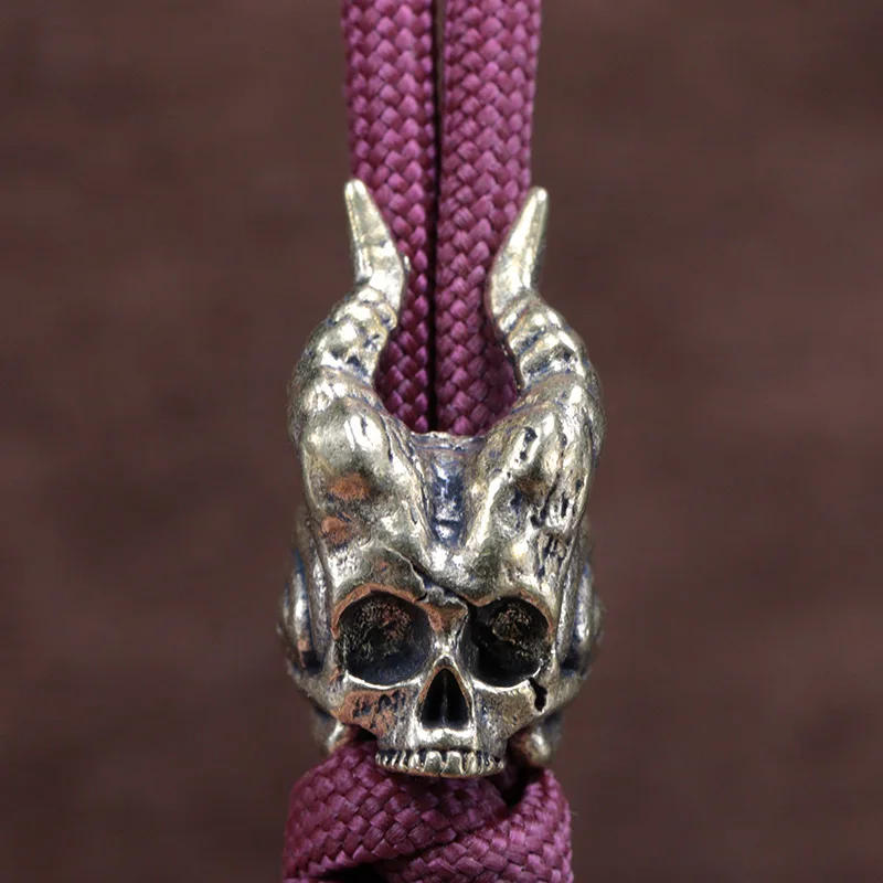 Skull Demon Snail Brass Knife Bead EDC DIY Paracord Woven Bracelet Lanyard Pendant Accessories Outdoor Tool Hangings Charms