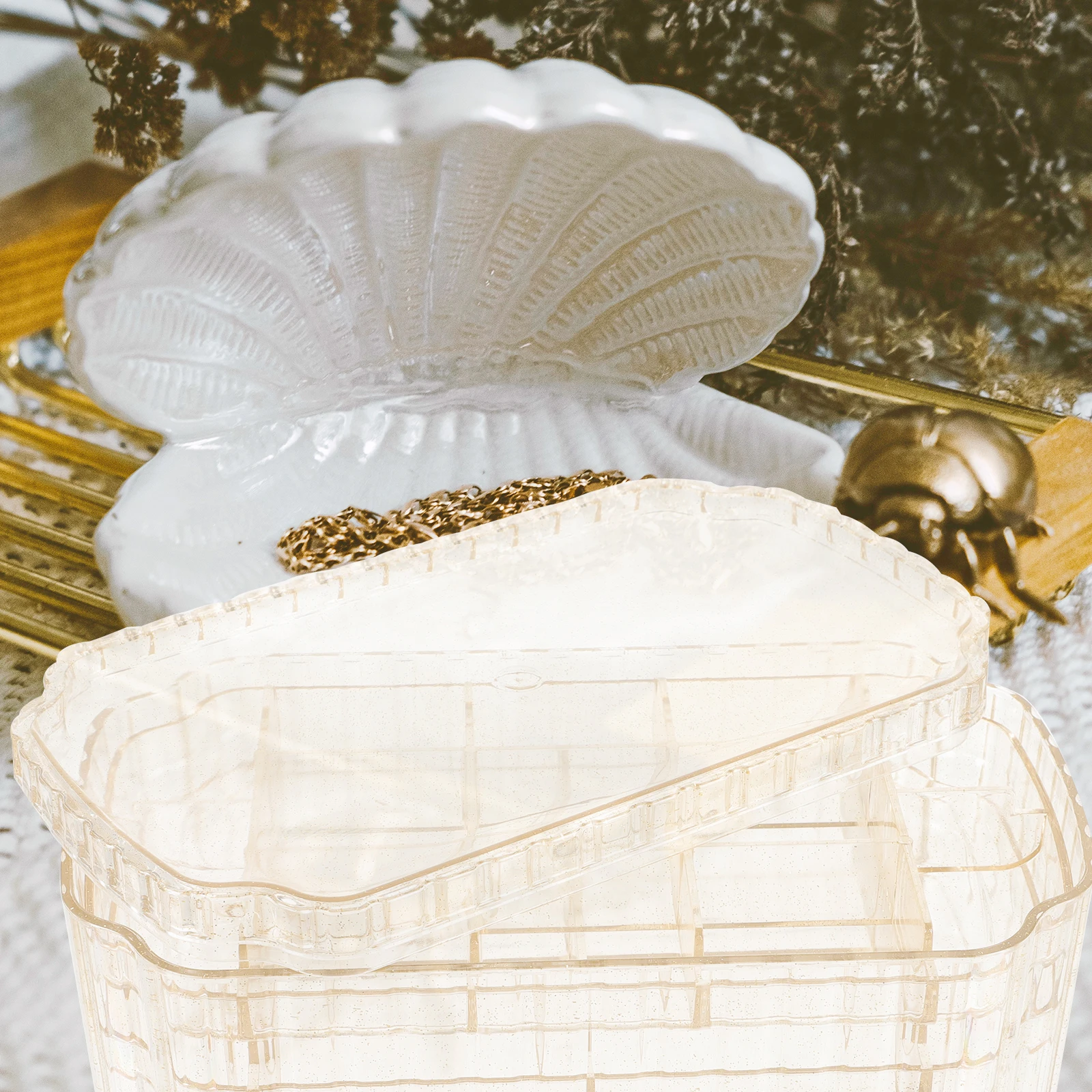 

Jewelry Organizer Box Three Layer Storage Desktop Jewelry Display Holder Multi Compartment Organizer for Earrings Rings