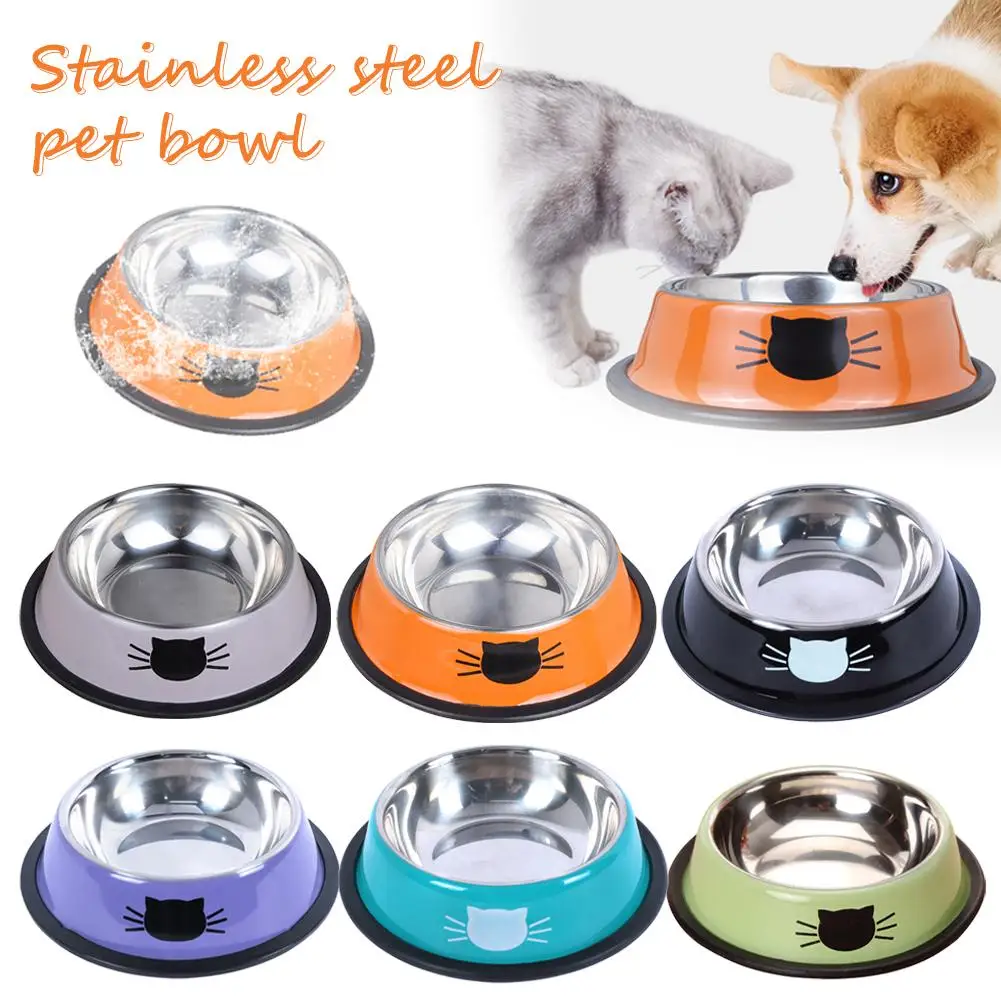 Anti-dumping Bowl Stainless Steel Pet Bowl Non-slip Bowl Pet Easy-to-clean Neck Dog Base Spine Feeding Tool G8j1