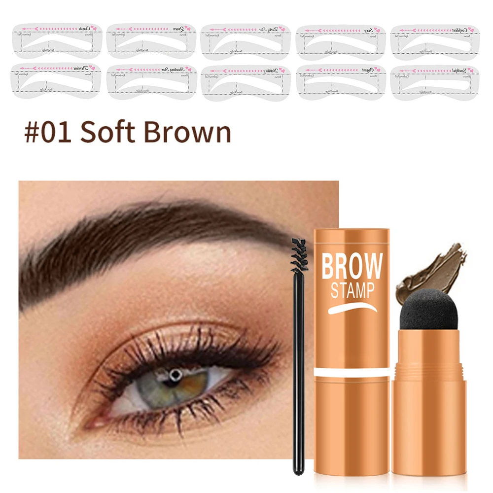 1PC Eyebrow Powder Stamp Tint Stencil Kit Cosmetics Waterproof Women's Makeup Eyebrows Enhancer Tattoo Tint for Eyebrows