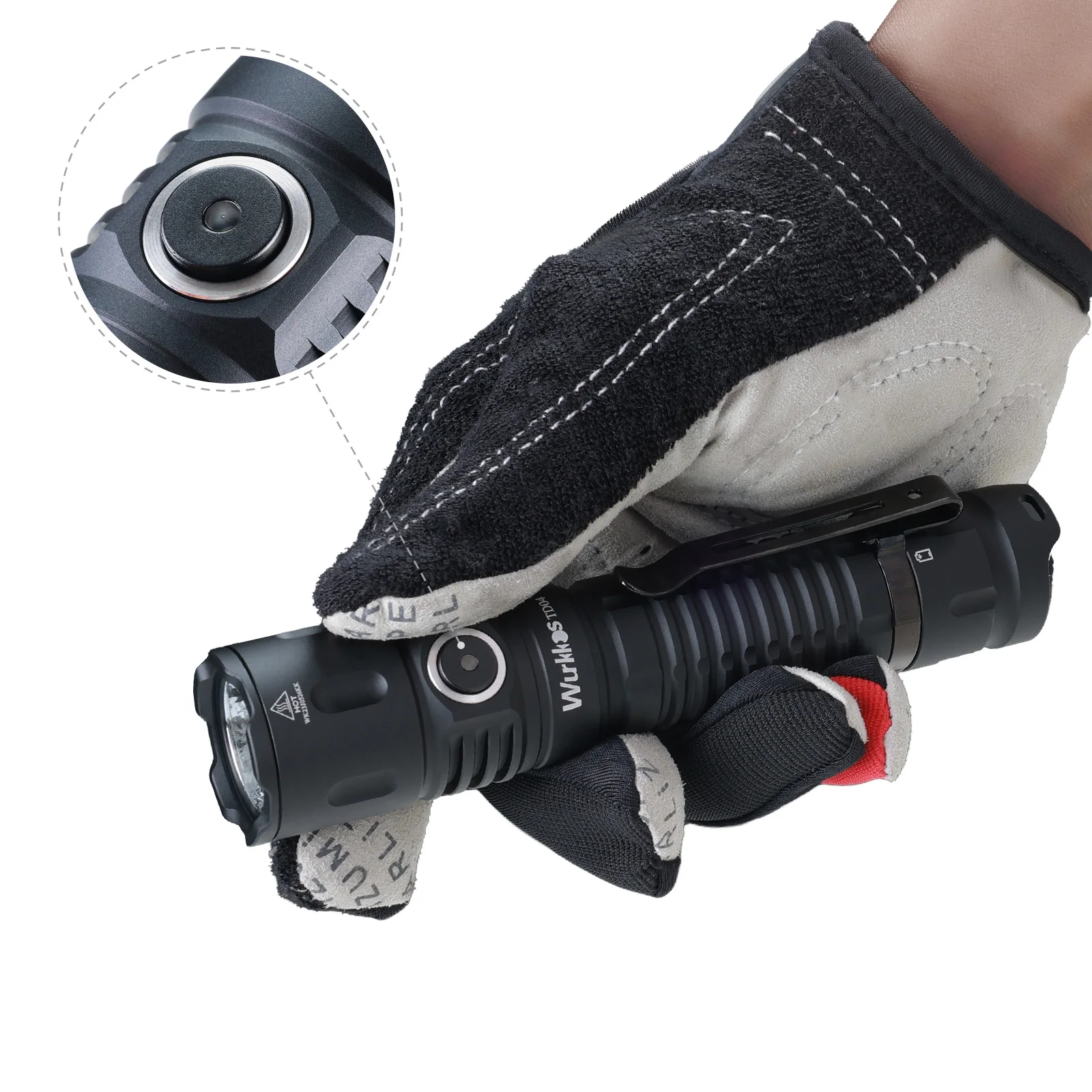 Wurkkos td04 21700 edc lanterna tática de autodefesa poderosa 3000lm recarregável tocha xhp50d hi lâmpada led ip68 interruptor duplo