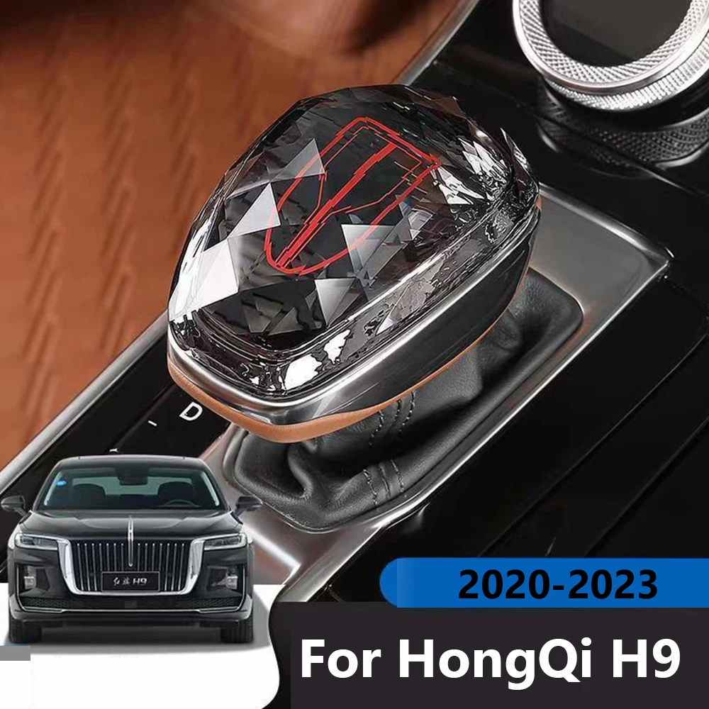 For Hongqi H9 2020-2023 Rhinestone Crystal Car gear shift lever knob handle Frame Decor Cover Trim Sticker Accessories