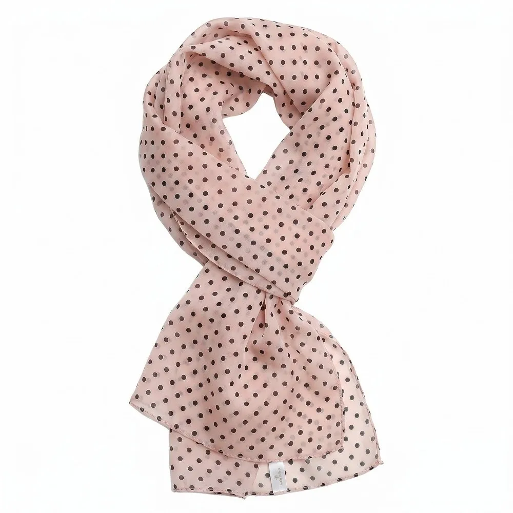 Elegant Polka Dots Beach Scarf Chiffon Soft Sun Protection Scarf Breathable Ultra-thin Lady Bandanas Summer Outing