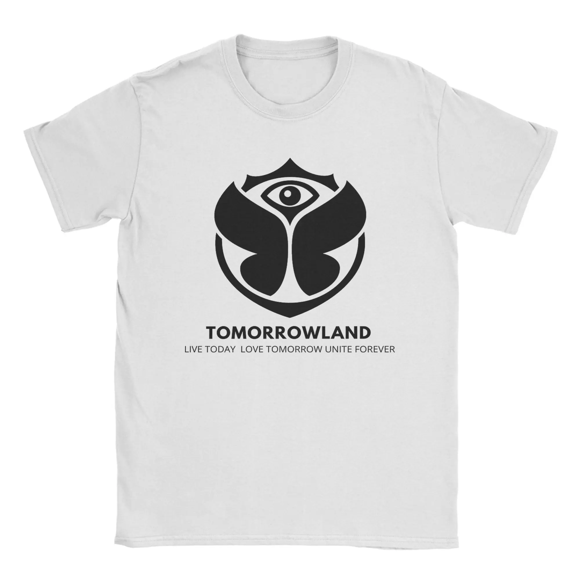 Tomorrowland Music Electronic Dance  T Shirt Men's  Cotton Funny T-Shirts Crewneck  Tee Shirt Short Sleeve Clothing Classic