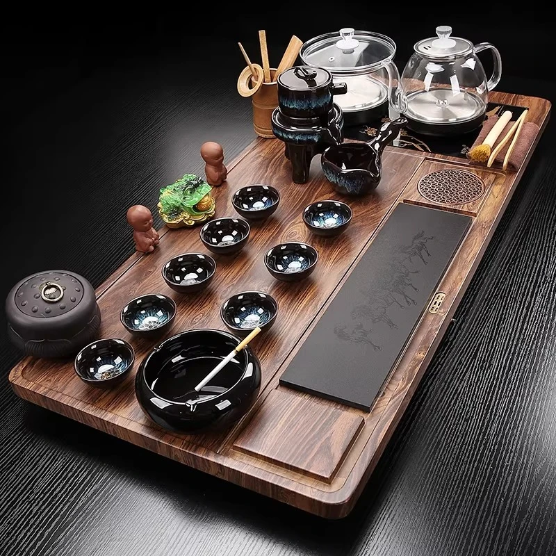 Kung Fu Hospitality Tea Tray Decorative Nordic Valet Drainage Chinese Tea Tray Rectangle Ceremony Bandejas Home Decorationgs