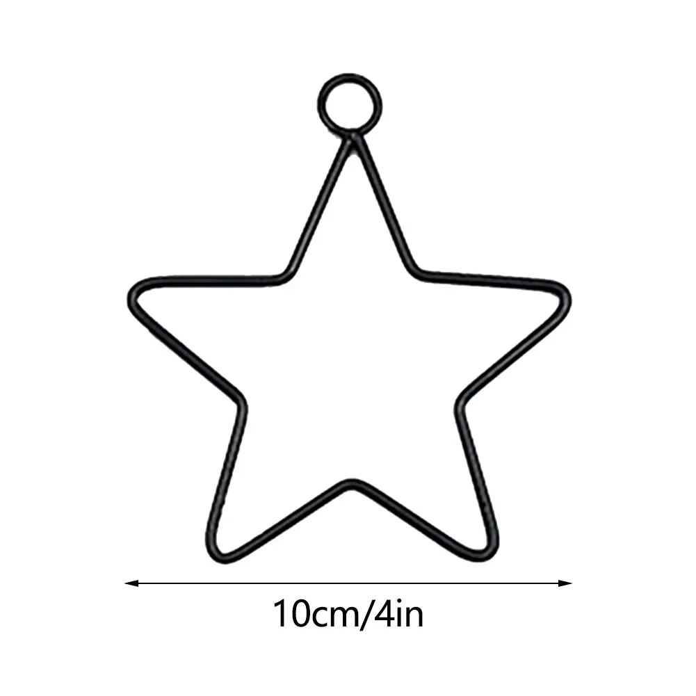 Garland Star Wreath Ring Star Wire 10 20 25 30 40cm Black Diy Five Pointed Star Iron Dreamcatcher Do It Yourself