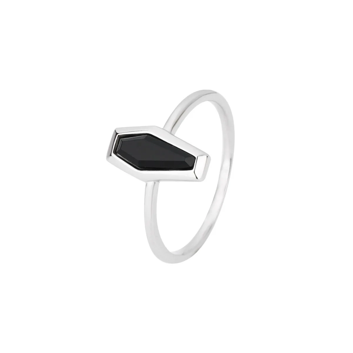 Cercueil d'agate noire pour dames, bague de personnalité simple, accessoires de design littéraire, cadeau exquis, mode populaire, amoureux, chaud, nouveau, 2024