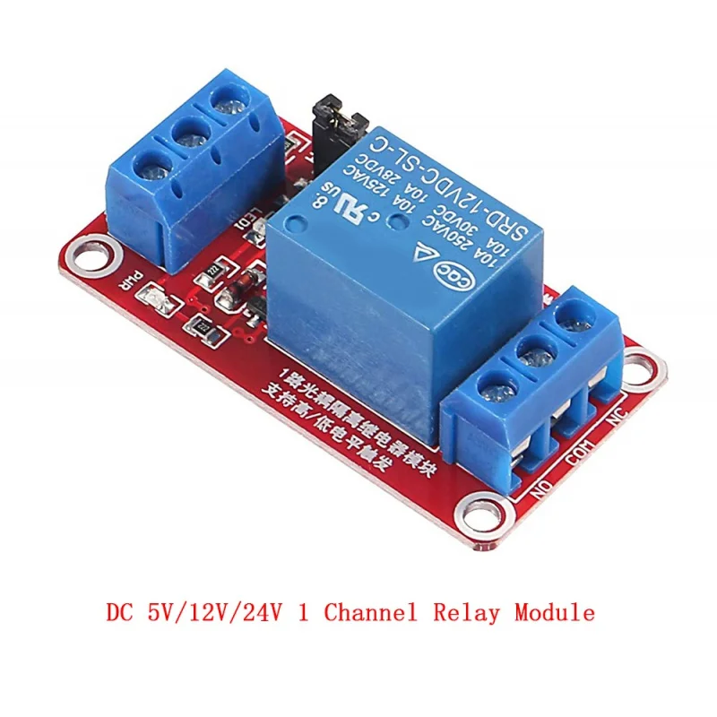 1 Channel 5V 12V 24V Relays Panel with Optocoupler Support, High and Low Level Trigger